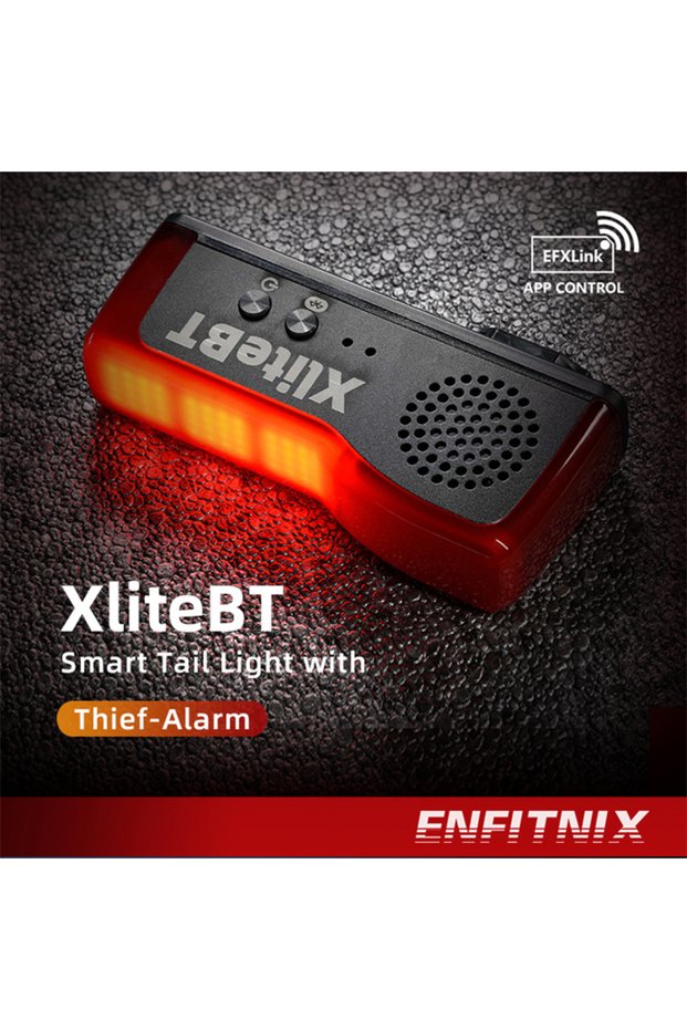 XliteBT Enfitnix XliteBT Smart Tail Light With Thief Alarm Bike Rear Light USB Charge LED Night Warn