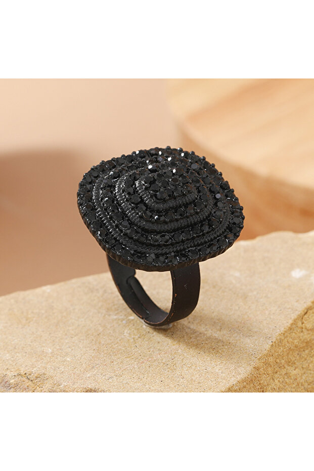 11113BL-GB-RSL A creative new design square inlaid with rhinestones, elegant geometric opening ring