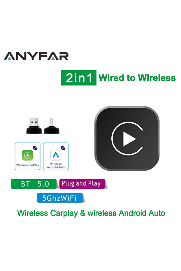 Carplay and Auto Ultra Mini 2in1 Wireless CarPlay Adapter Wireless Android Auto AI Smart Box Intelli