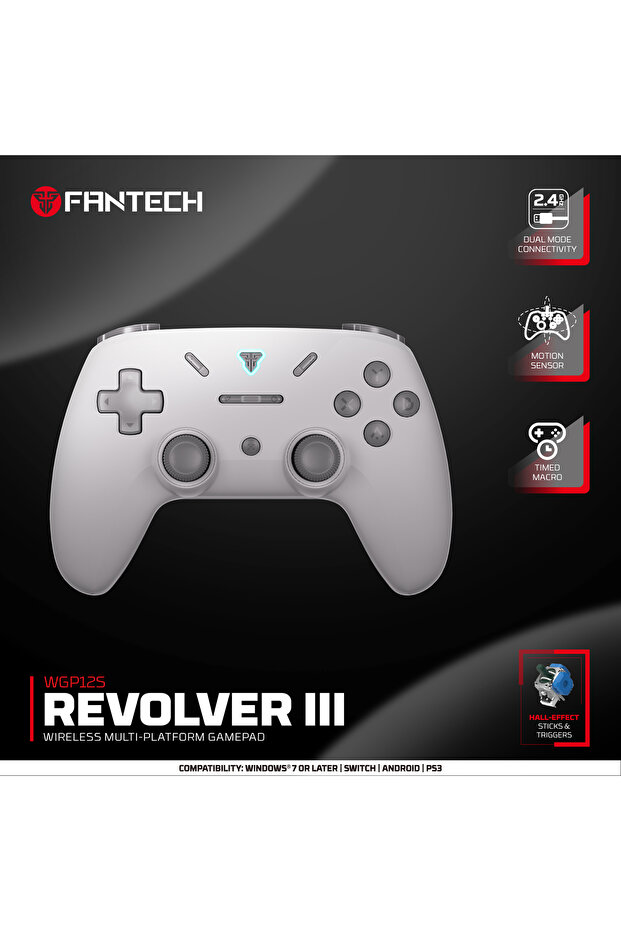 WGP12S GRAY FANTECH REVOLVER III WGP12S Game Controller 1000Hz Wireless Gamepad Hall-Effect Triggers