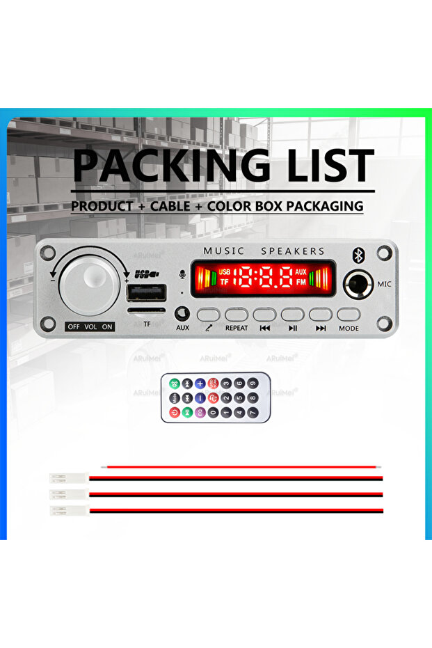 1PCS 2x100W Stereo Amplifier Digital Audio Receiver Home Theater AMP DC8V-26V Remote Control Include