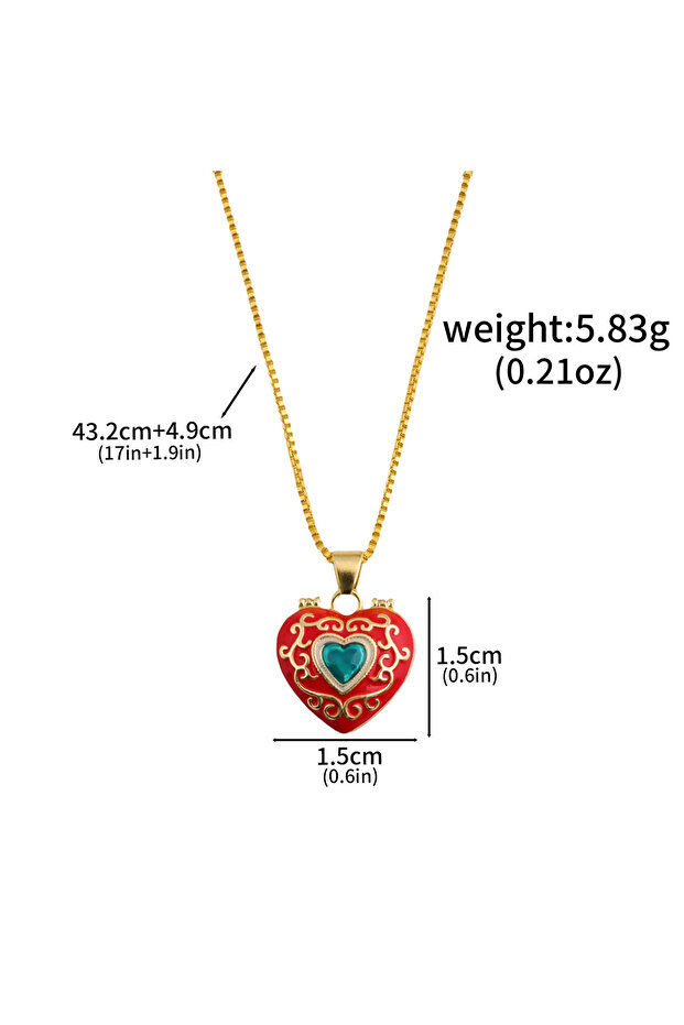 50cm N01210-01 Anime Sugar Sugar Rune Necklace Open Heart Diamond Shaped Chocolat Pierre Vanilla Cou