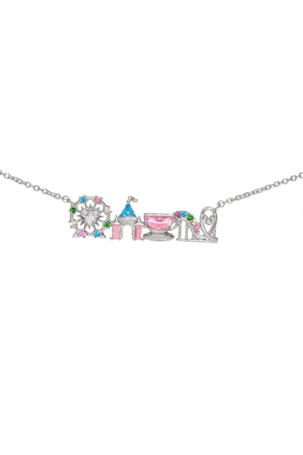 Silver Color B Now Cute Colorful Zircon Amusement Park Necklace Girl Castle Vegetable Pendant Neckla