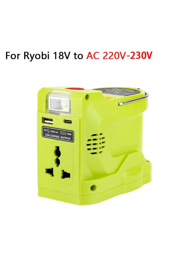 AC 220V 200W Power Inverter Generator for Ryobi 18V Lithium Battery,DC 18V To AC 120V 220V Portable