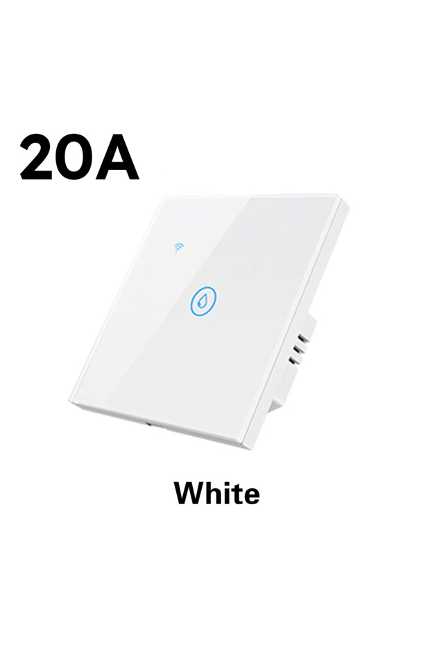 مفتاح سخان المياه الذكي Tuya 20A-White-EU مزود بمستشعر لمس واي فاي، بقدرة 4000 واط/8800 واط، 20 أمبير/40 أمبير، مفتاح جداري