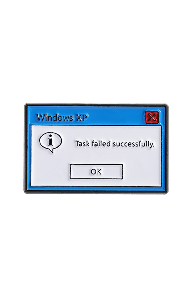 Style 2 Computer Erro Message Enamel Pins Windows Xp Task Failed Successfully Page Jump Box Brooches