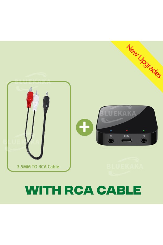 With RCA Cable Upgraded Bluetooth 5.4 Audio Receiver Transmitter 3.5mm AUX Stereo Music Wireless Ada