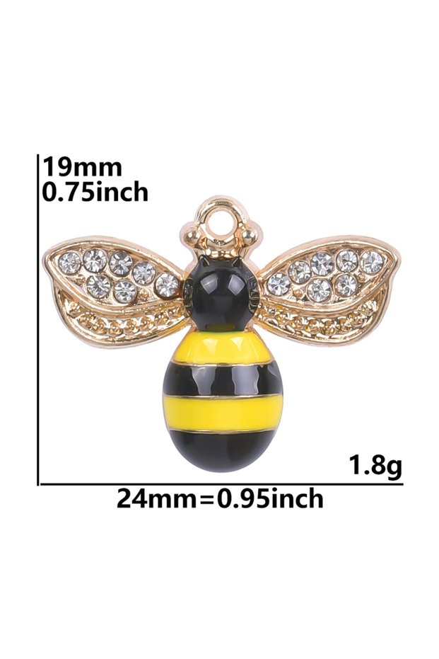 25009 20pcs Cute Animal Bee Pendants For Jewelry Making Supplies Enamel Materials To Make Bracelets