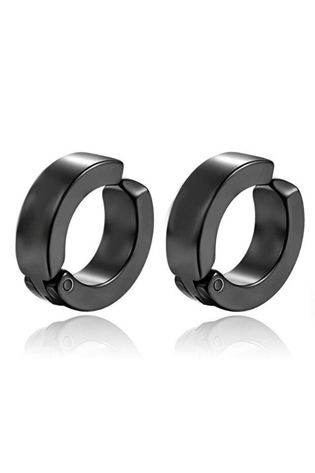 Black 2Pcs 1/2Pc Fashionable Simple and Personalized Stainless Steel Ear Bone Clip with Fake Earring