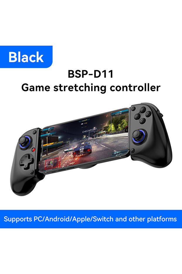 Black Telescopic Wireless Gamepad Controller D11 For SWITCH/Android/IOS/PS3/PS4/Xbox Bluetooth Stre