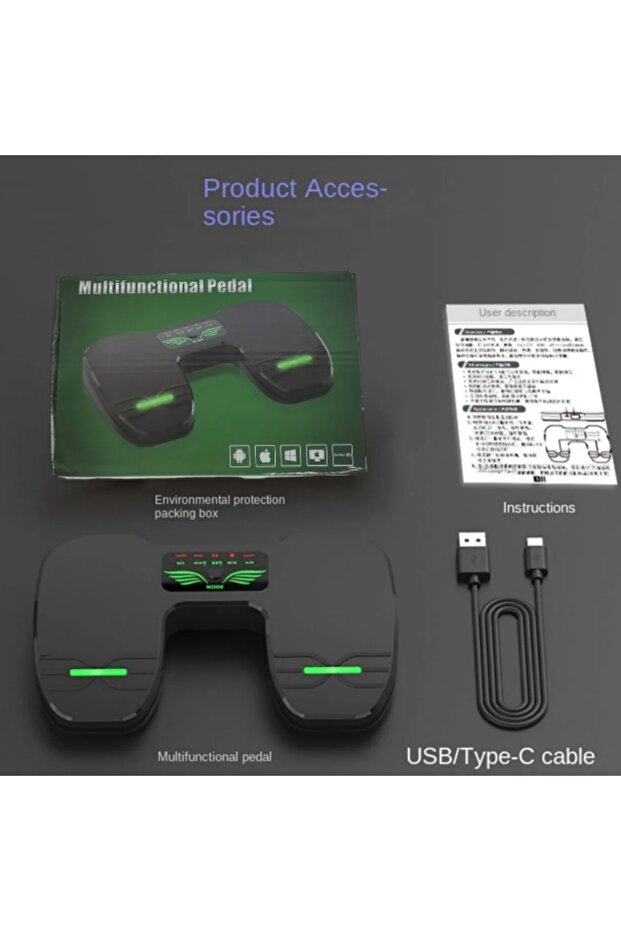 Green Miwayer Bluetooth Wireless Page Turner Pedal Silent Rechargeable Music Page Turner with Anti-S