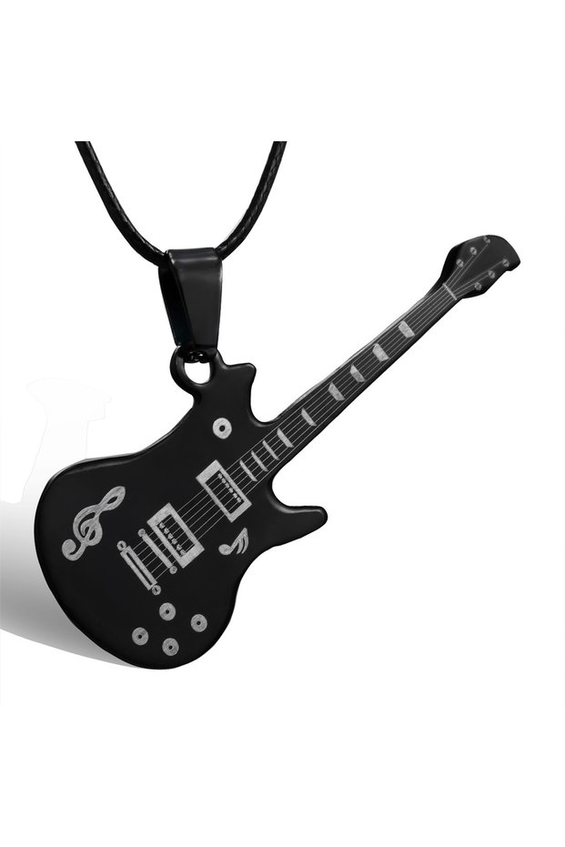 A1962 Stainless Steel Music Guitar Shaped Pendant Necklace For Women Men Gothic Fashion Punk Rock Mu