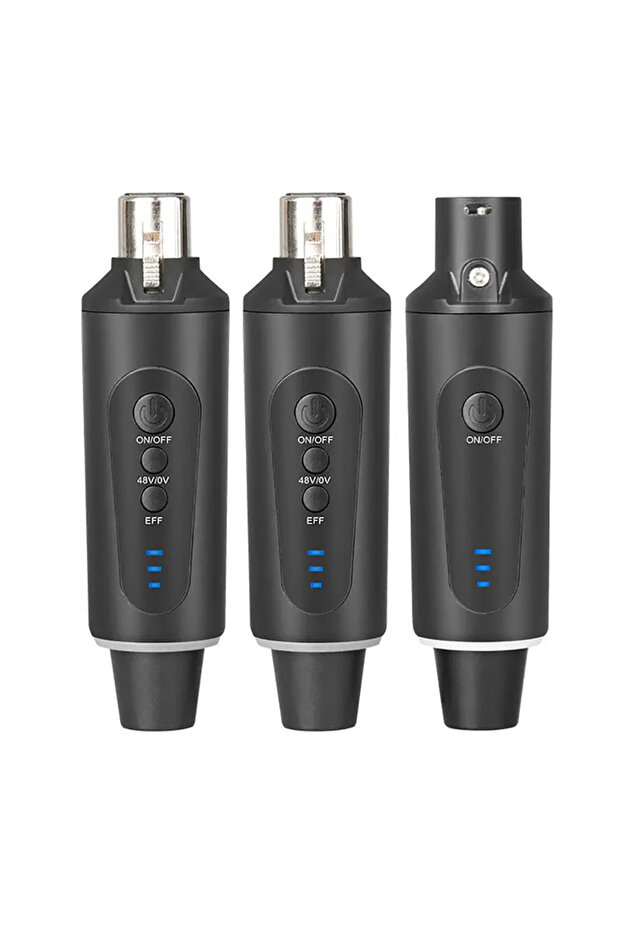 One to Two Automatic 2.4GHz Transmitter with Receiver Wireless Microphone System XLR Mic Converter A