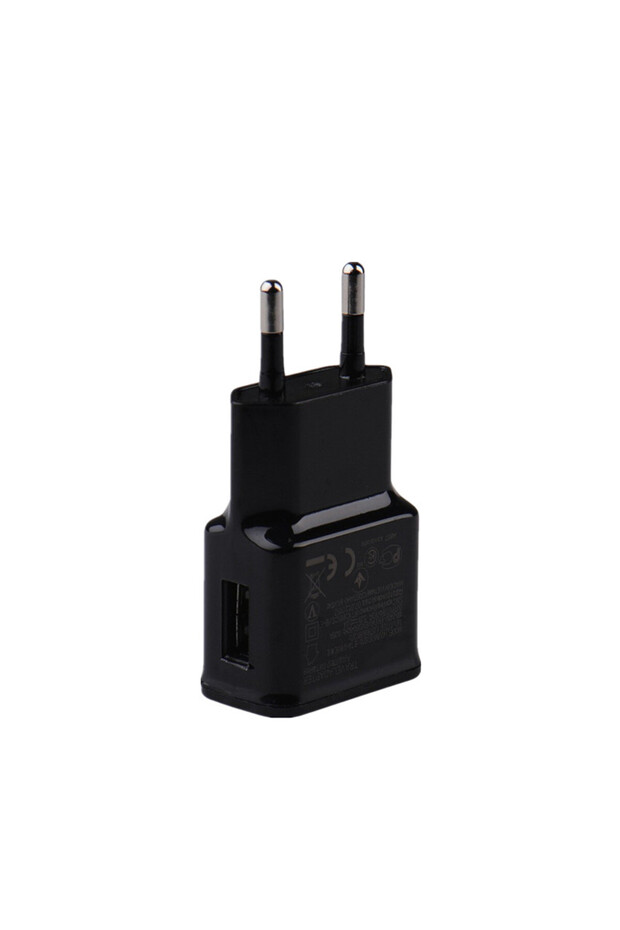 محول طاقة USB مزدوج محمول أسود اللون، 5 فولت 2 أمبير، شاحن هاتف محمول، مقبس كهربائي، مناسب للسفر الذكي