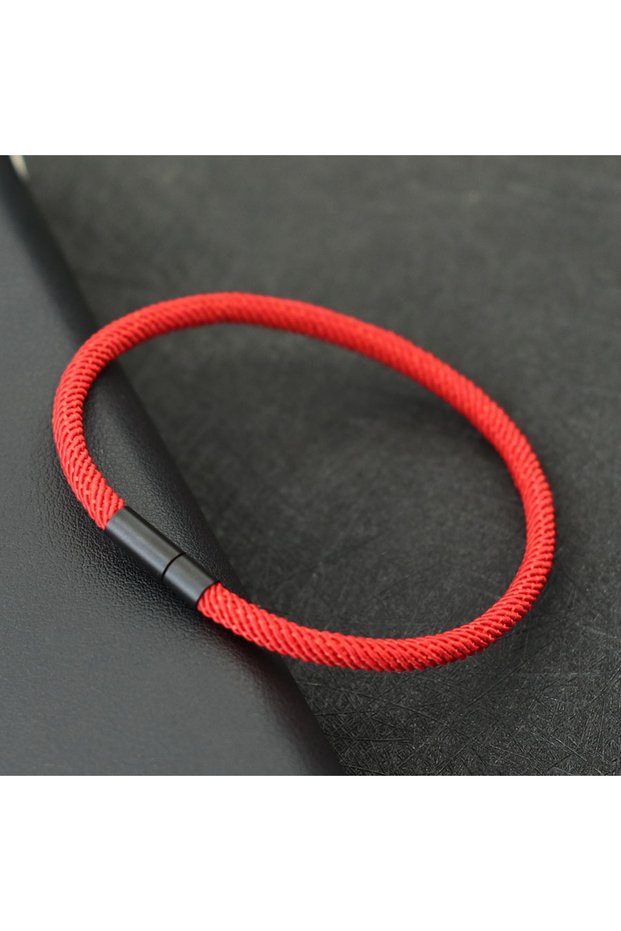 red Minimalist Luck Red Rope Bracelet Men Women Grade A 4mm Nylon Cord Black Clasp Wish Wristband Ou