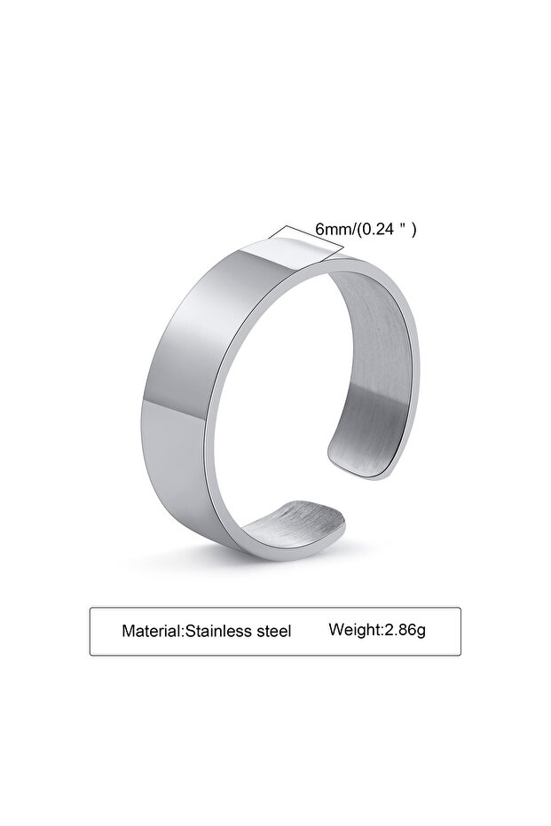 6mm Vnox 6/8/11.5mm Ring for Men, Waterproof Never Fade Stainless Steel Finger Band, Reszibale Plain