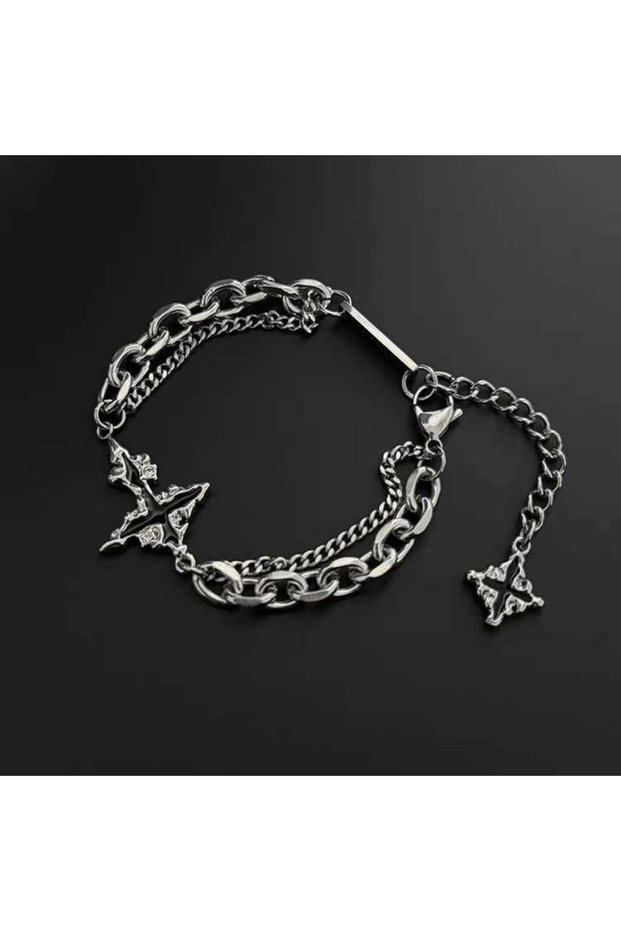 Steel color Fashion Dark Cross Bracelet for Men Stainless Steel Chain Jewelry, Hypoallergenic Gift &