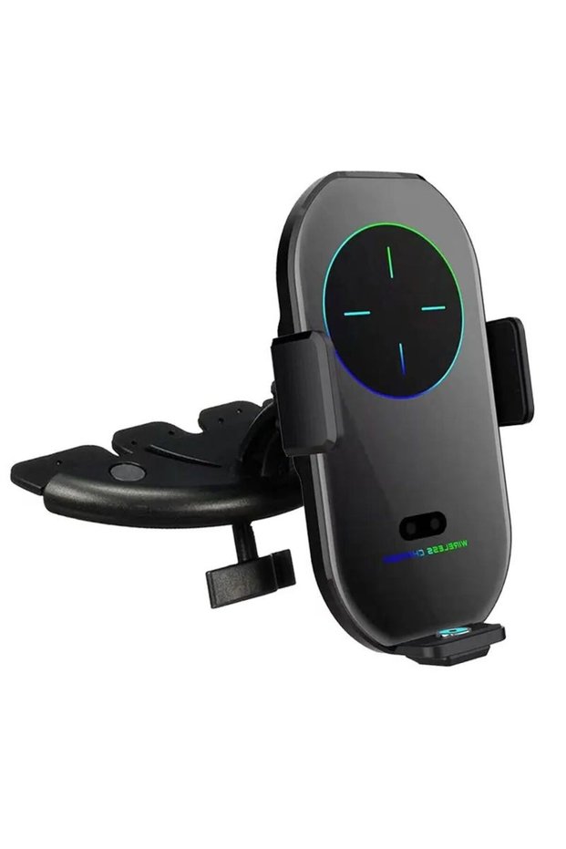 black 15W Qi Wireless Fast Charger CD Slot Phone Holder Car Magnetic Air Vent Mount Charger Smart Se