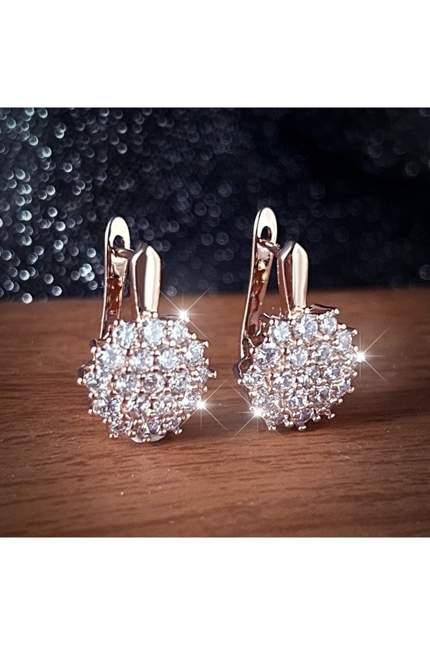 WB6061-3 Cute Small White Cubic Zirconia Stone Snowflake Hoop Earrings for Women Charm Female Silver