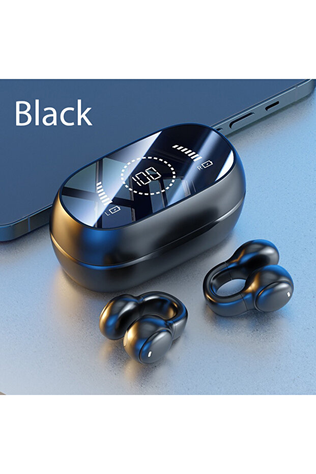 Black High Quality Bone Conduction Wireless Earphones Bluetooth Noise Reduction Sports Gaming Earpho