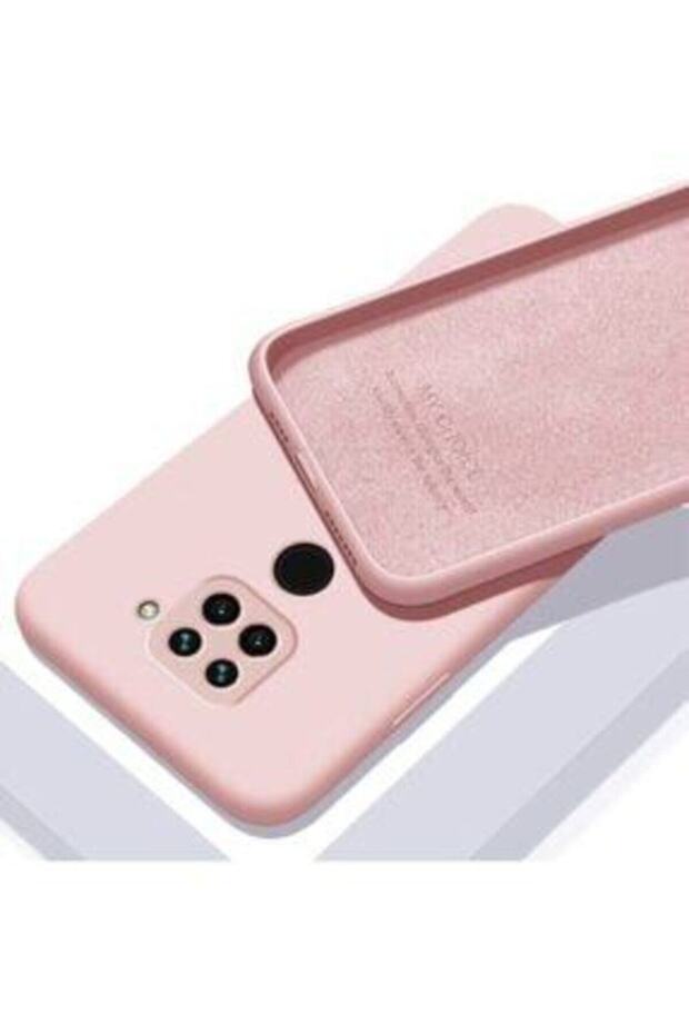 حافظة هاتف Xiaomi Redmi Note 9 مع حماية للكاميرا ومخمل داخلي باللون الوردي
