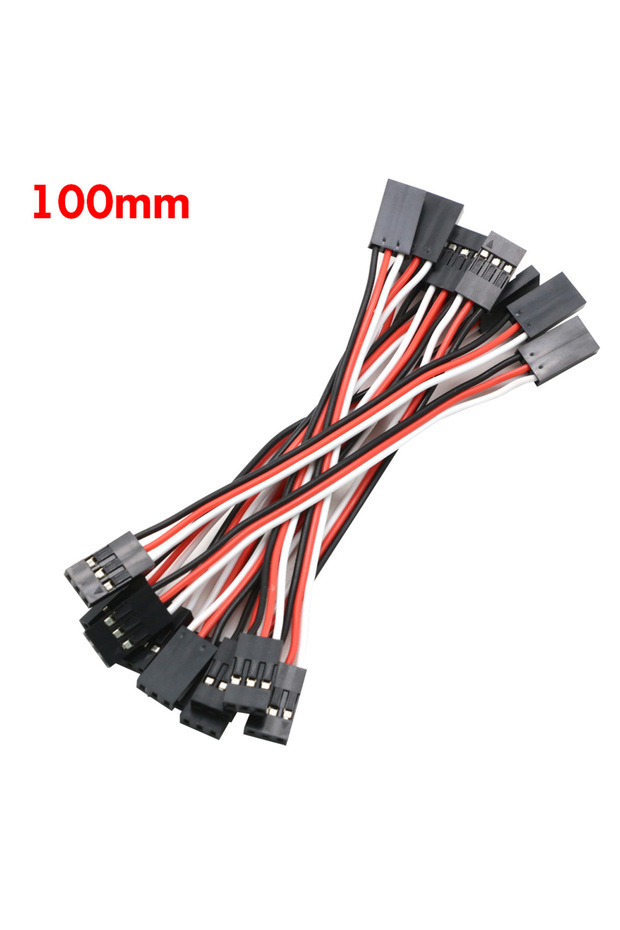100MM 10pcs 100mm 150MM 200MM 300MM 500MM Servo Extension Cord Male to Male for JR Plug Servo Extens