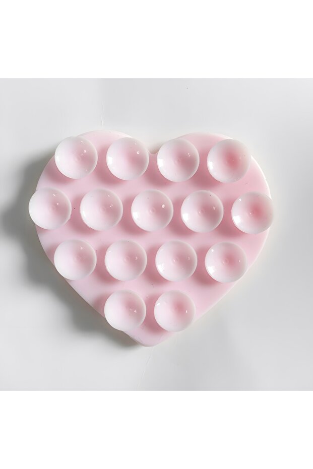 XFDZ03508317 Silicone Suction Cup Phone Mount Double-Sided Heart Shaped Non Slip Suction Cup Phone M