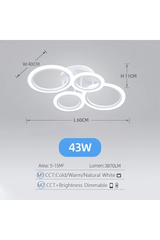 4 lights Modern LED Chandelier Home Lighting Ring Ceiling Mount Chandelier Living Room Bedroom Light