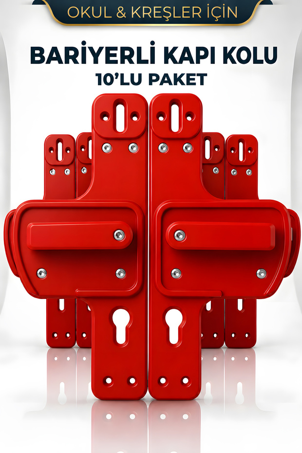 Barrier Gate Handle for Schools, Kindergartens, and Educational Facilities | Child Safe | Unbreakable Abs | Red | 10-Pack
