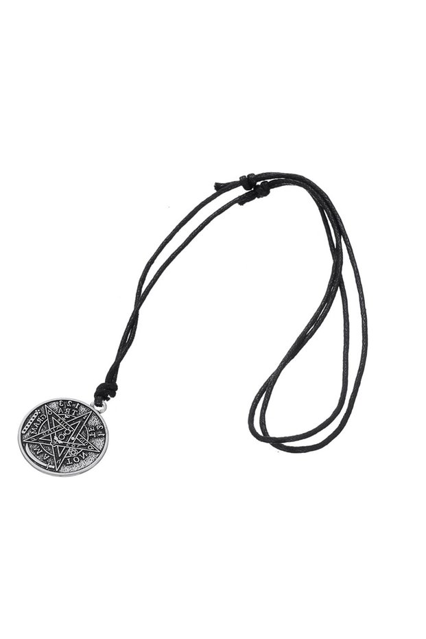 Rope Chain Skyrim Tetragrammaton Pentagram Wicca Pendant Necklace Men's Fashion Retro Talisman Birth