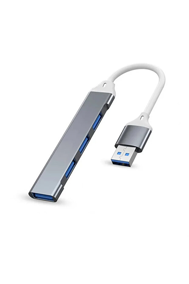 محول USB رمادي اللون USB3.0 بأربعة منافذ، محطة توصيل 4 في 1، محول تقسيم للابتوب والكمبيوتر الشخصي وقرص U، متعدد الوظائف
