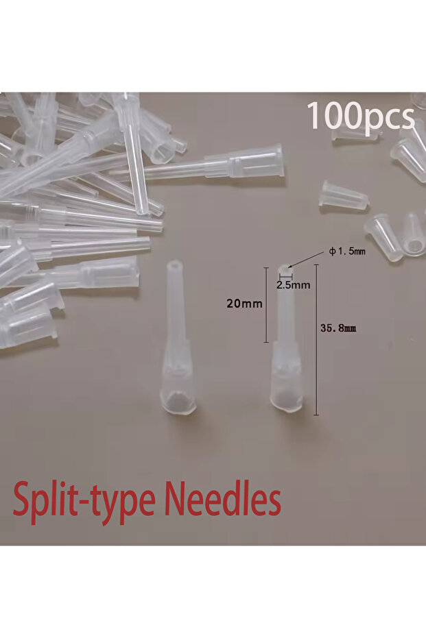 Silver 100pcs/Bag Liquid Dispenser Needles Syringe Tips Round Plug Cap Transparent Plastic Cover