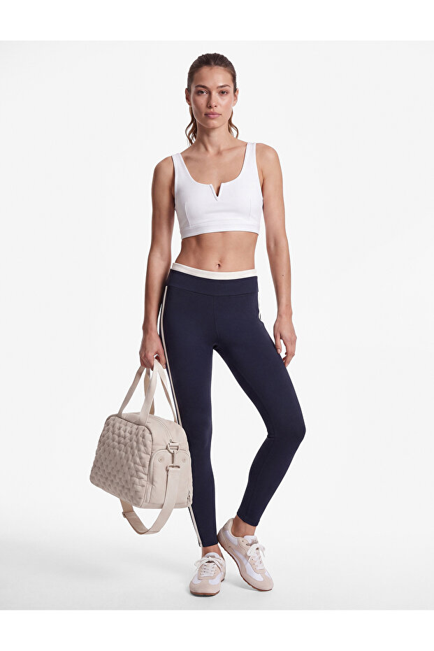 Slim Fit High Waist Stripe Detailed Sports Leggings