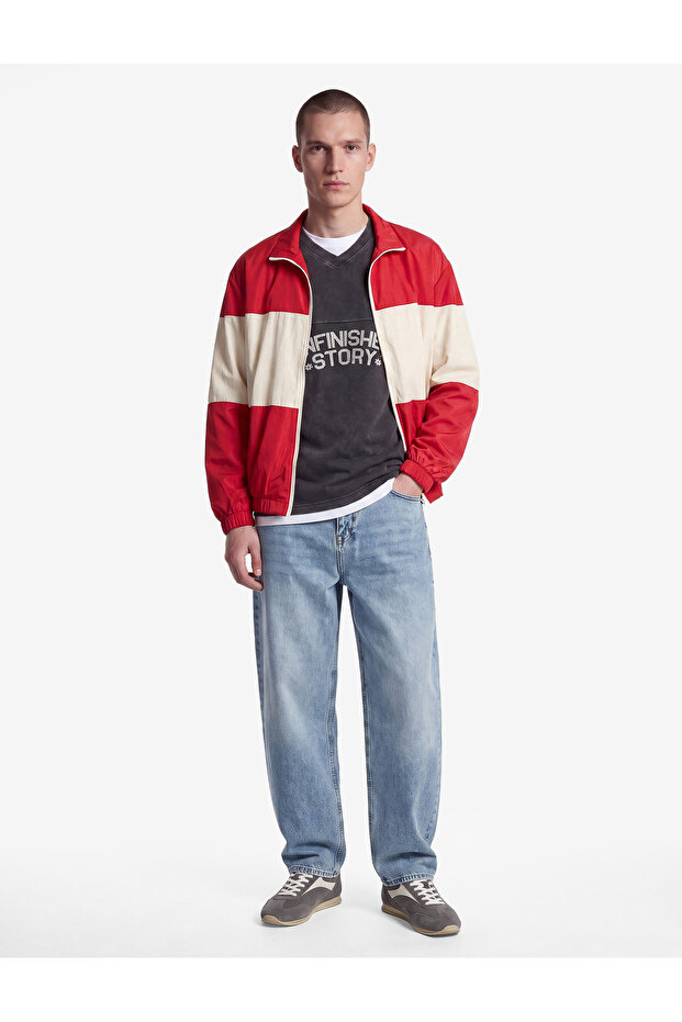 Normal Waist Cotton Oversize Loose Barrel Fit Jean Trousers