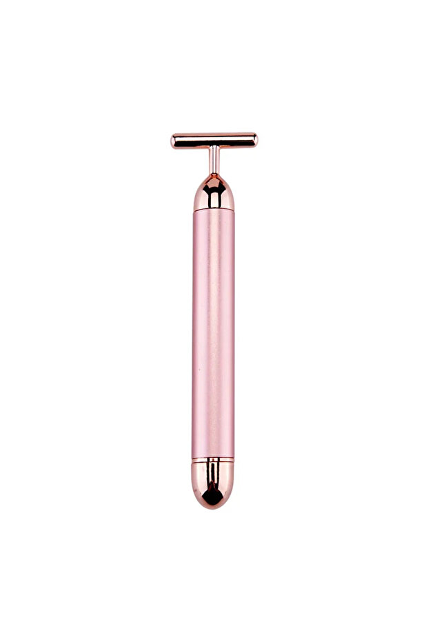 Pink 24K Gold Beauty Bar Face Massager Electric Vibrating Rose Quartz 3D Roller Face Lifting Body Fa