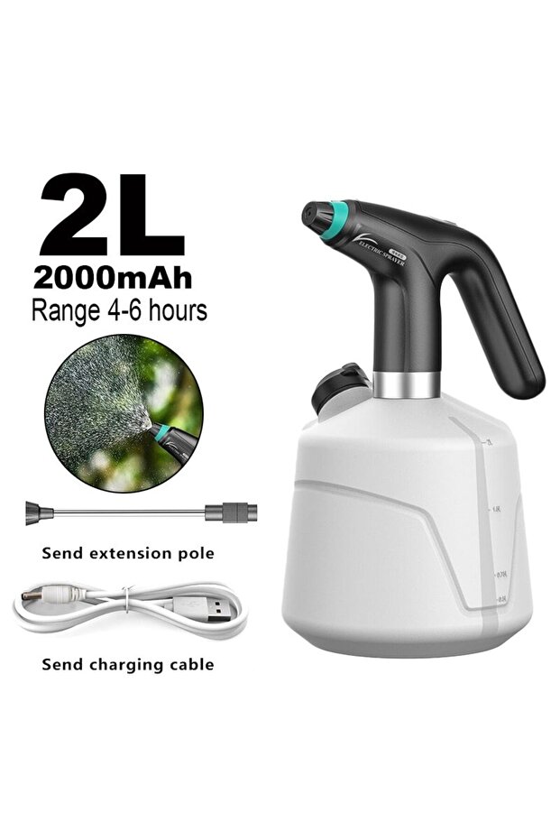 Black 2L Electric Plant Spray Bottle Automatic Watering Fogger USB Electric Sanitizing Sprayer Water