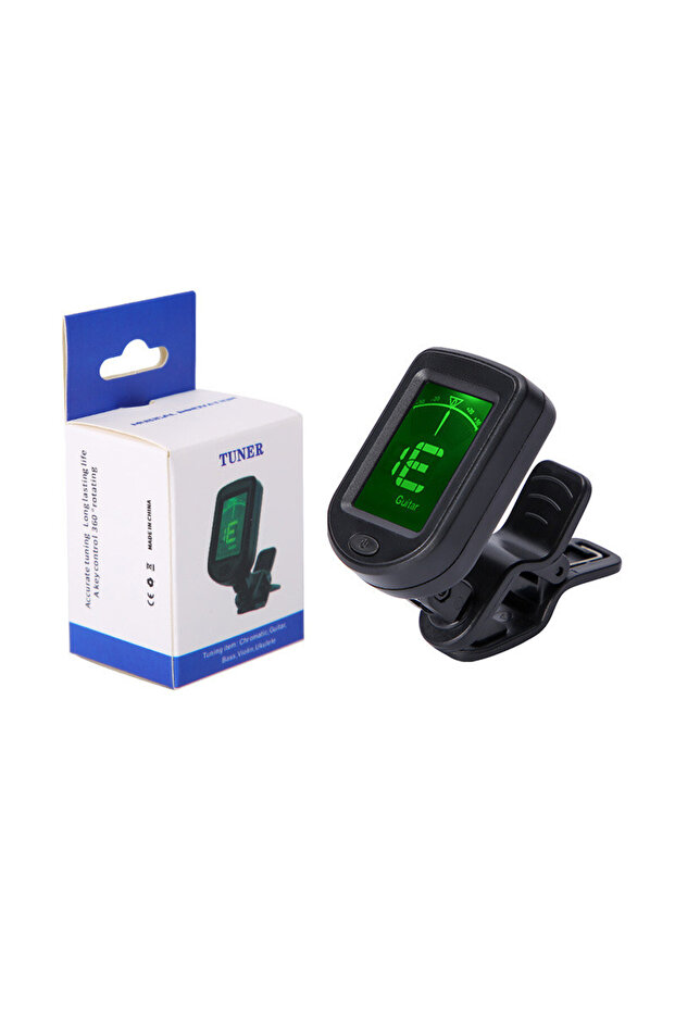 black Bass Ukulele Violin Mandolin Banjo Guitar Tuner For All Instruments Clip on Electronic Tuner L