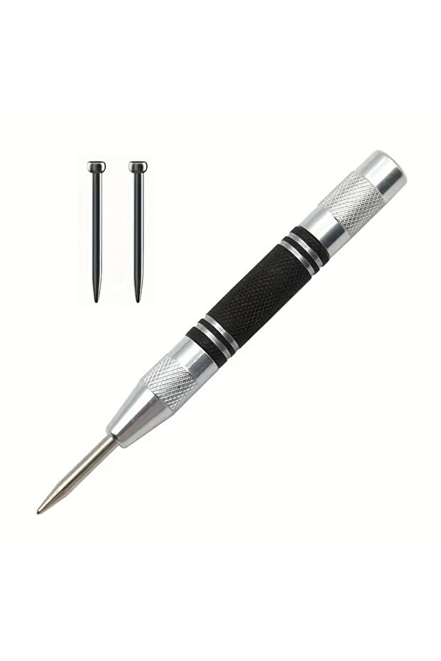 1pc Automatic Center Punch, 5" Spring Loaded with Adjustable Impact Force Automatic Marker Tool for