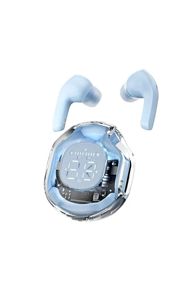 Blue Tws Air T8 Bluetooth Earbuds with LED Digital Display Bluetooth 5.3 Wireless In-Ear Earphone fo