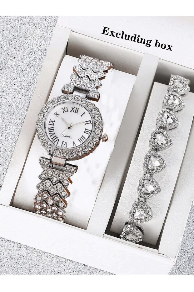 No Silver 2-piece fashionable round versatile design, light luxury women's watch, women's high-end f