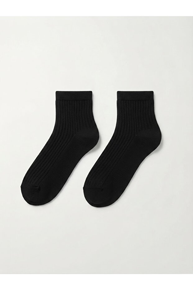 Women's Booties Wool Socks Fo 8013 Black 58% Recycled Wool Blend, Woven Fabric Structure, Warm and Flexible Winter Booties Socks