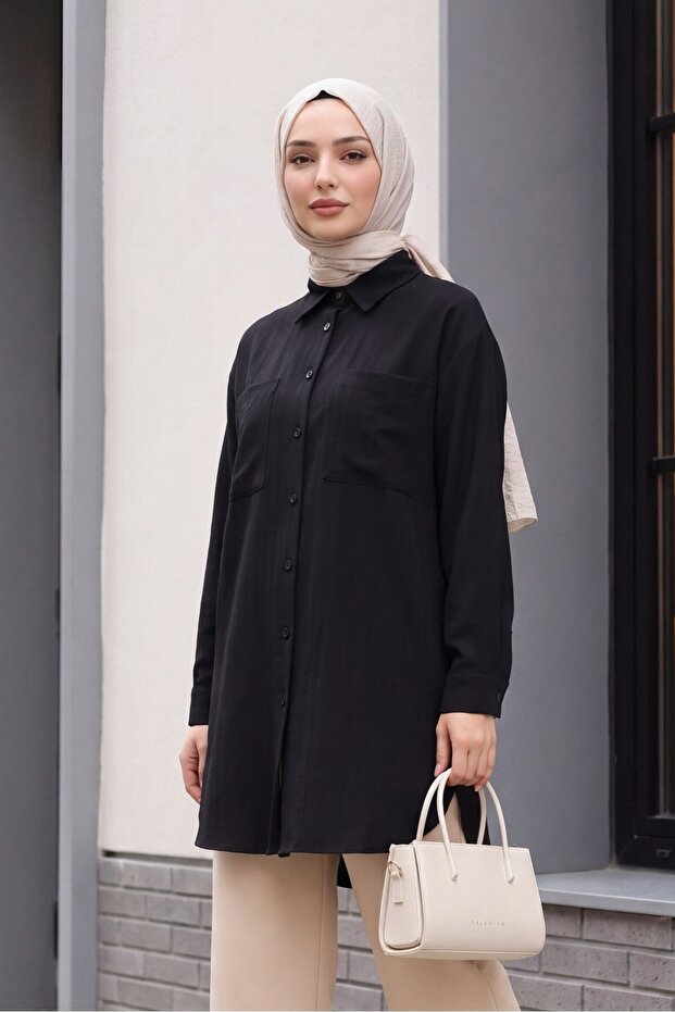 Double Pocket Long Back Seersucker Shirt