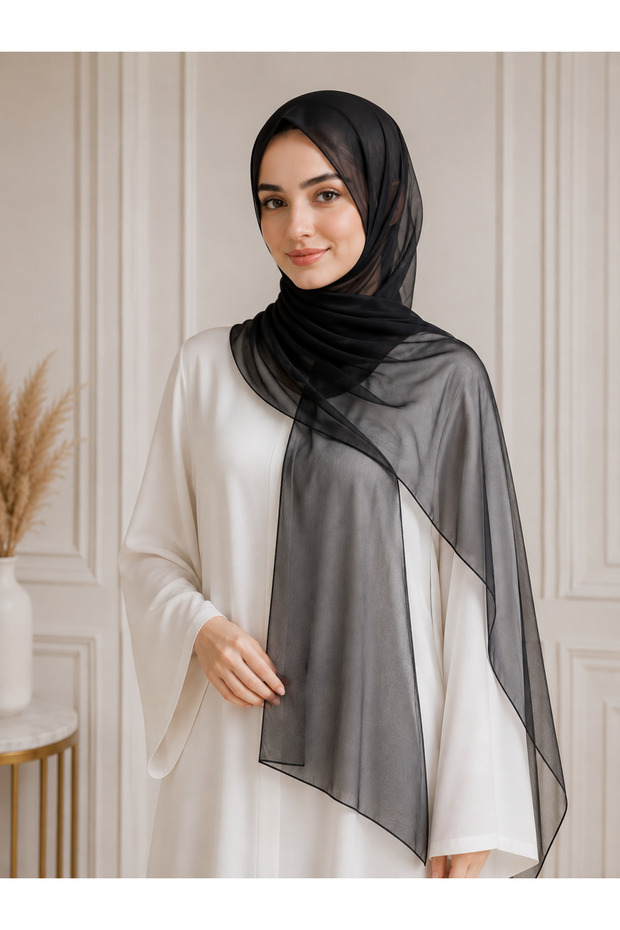 Ghost Chiffon Black Special Design 75 X 180 cm