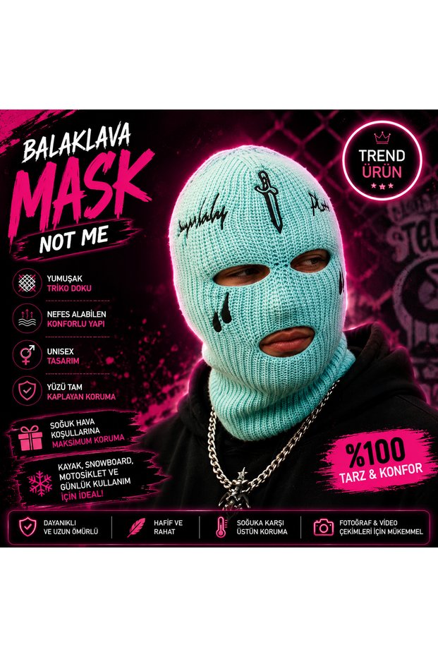 Tear - Heart Face Mask Balaclava Color Alternative Ganst Hip-Hop Model