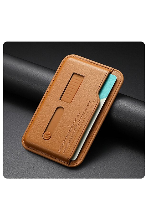 Brown2 Strong Magnetic Wallet Slots Card Holder Case for Magsafe IPhone 17 16 15 14 13 Pro Max wit.