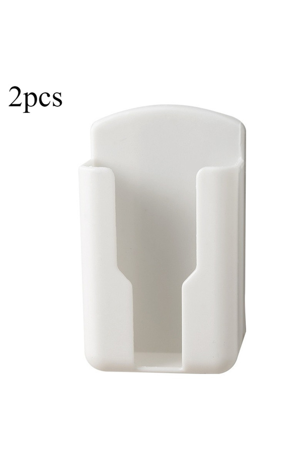 2pcs-white Remote Control Storage Box Punching-free Wall-mounted Buckle Paste Multifunctional TV Air
