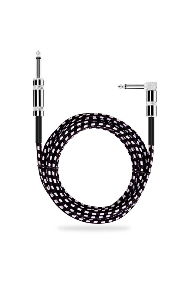 Black 0.5 meter 24AWG Noise-reduction Electric Guitar Audio Cable 6.35mm Jack 0.5 Meter, 1 Meter 3 M