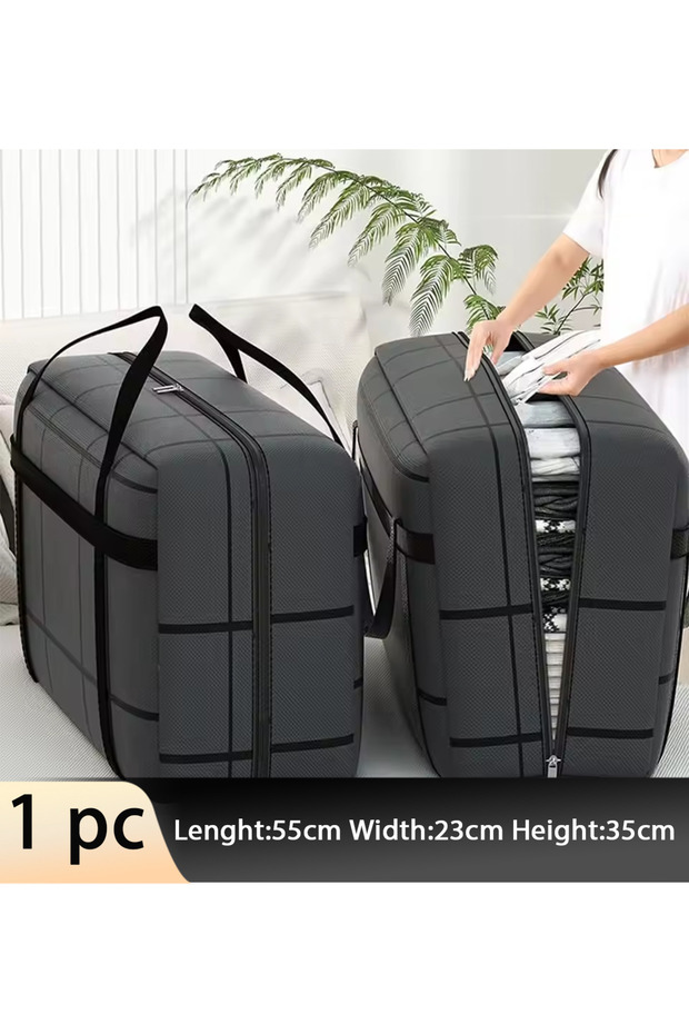40L Large Capacity Portable Folding Duffel Bag Hand-Held Clothing Storage with Double Zipper Padded