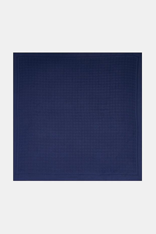 Monogram Pattern Scarf Navy Blue