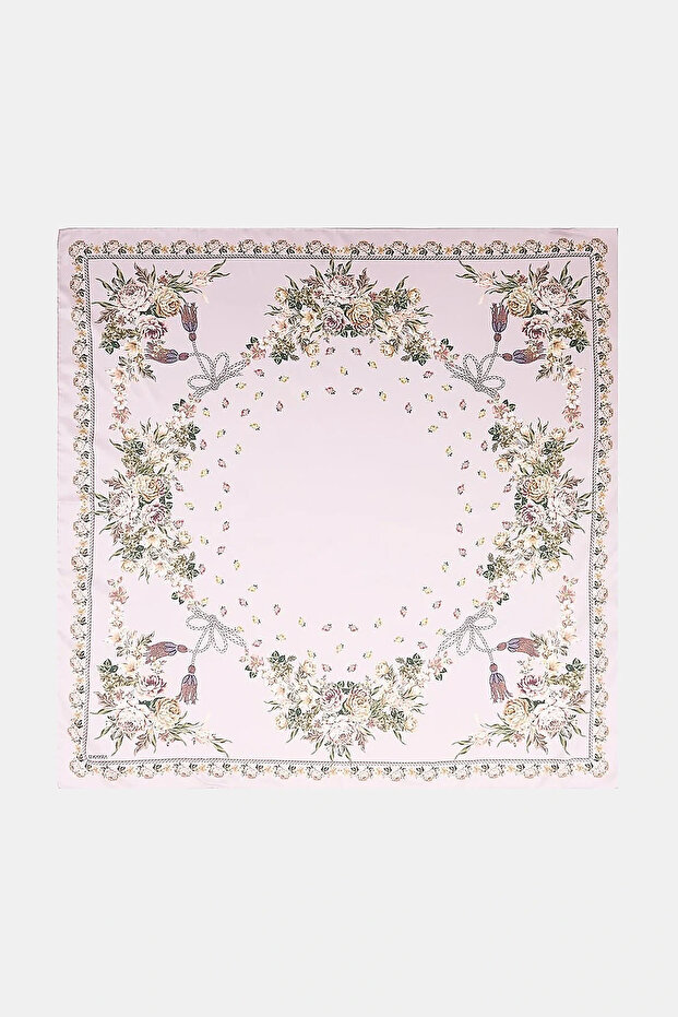 Minimal Floral Pattern Scarf Stone